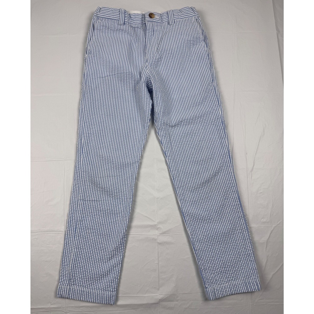 Vineyard Vines Kids Blue White Seersucker Adjustable Waist Pants Size 7